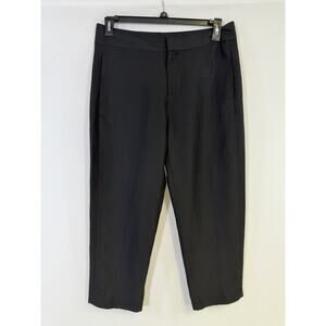 Rubin Chapelle Silk Linen Cropped Black‎ Pants Made In Italy Women’s Large